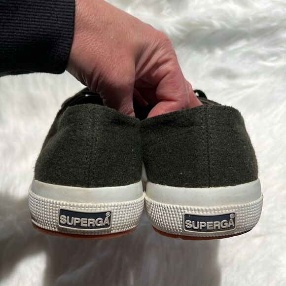 Superga classic Military Green Wool sneakers Size 9/40.  B70 - Picture 7 of 11